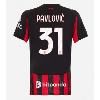AC Milan Strahinja Pavlovic #31 Tricou Fotbal Replică 2025-26 Femei Acasa